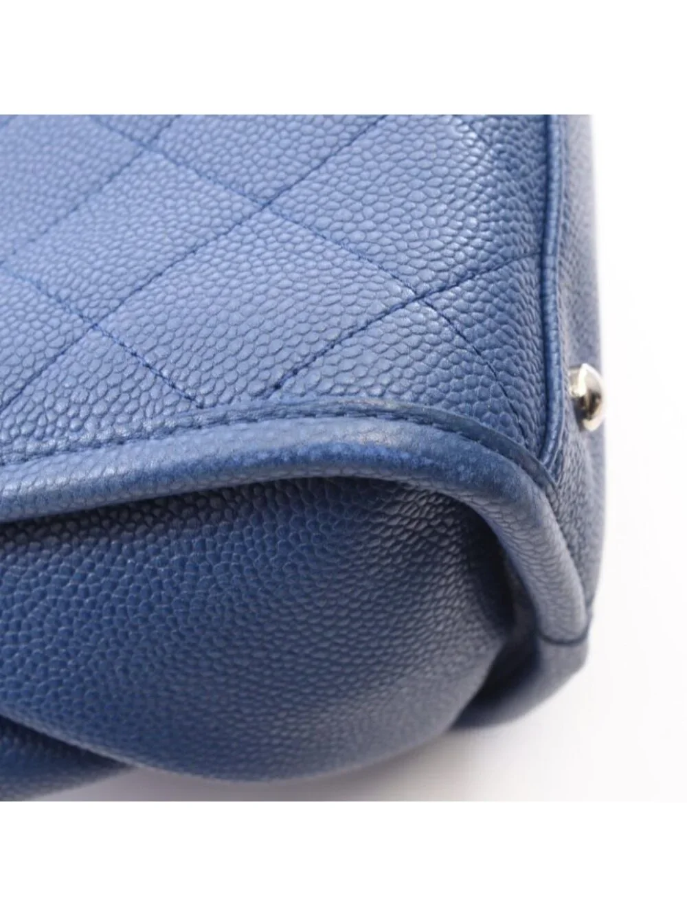 Chanel Tote Bag Quilted 2-Way Blue Caviar Leather